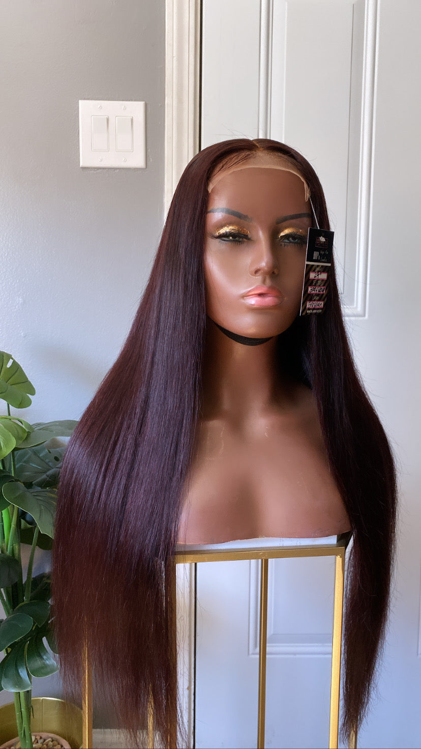 Deep Burgundy 24” Straight Closure Unit (Pre made)